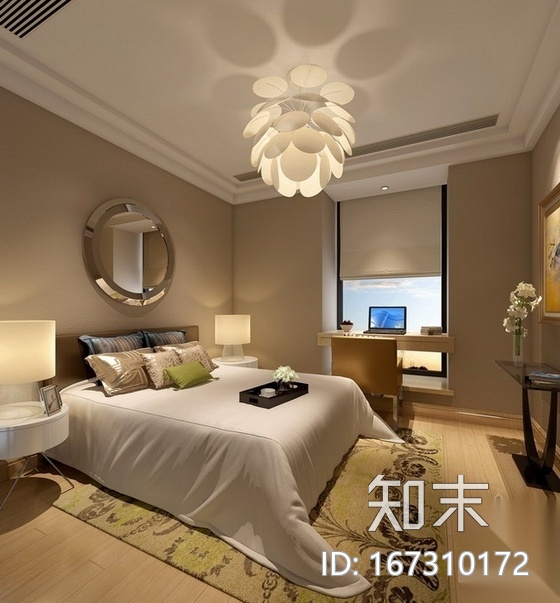 [杭州]某公馆现代两居室样板房装修图（含效果）施工图下载【ID:167310172】