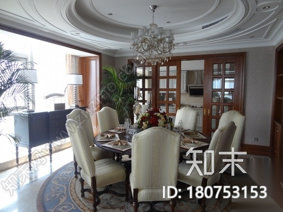 [山东]精装欧式豪华样板间装修施工图(含实景)cad施工图下载【ID:180753153】