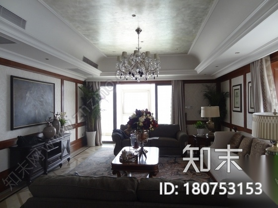 [山东]精装欧式豪华样板间装修施工图(含实景)cad施工图下载【ID:180753153】