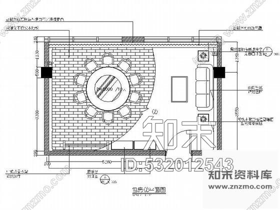 施工图国际酒店中餐厅包间装修图Ⅱcad施工图下载【ID:532012543】