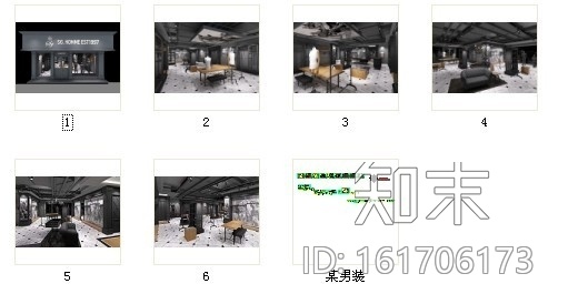 [杭州]某时尚男装品牌专卖店装修施工图（含效果）cad施工图下载【ID:161706173】