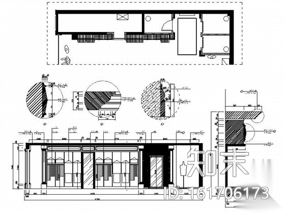 [杭州]某时尚男装品牌专卖店装修施工图（含效果）cad施工图下载【ID:161706173】
