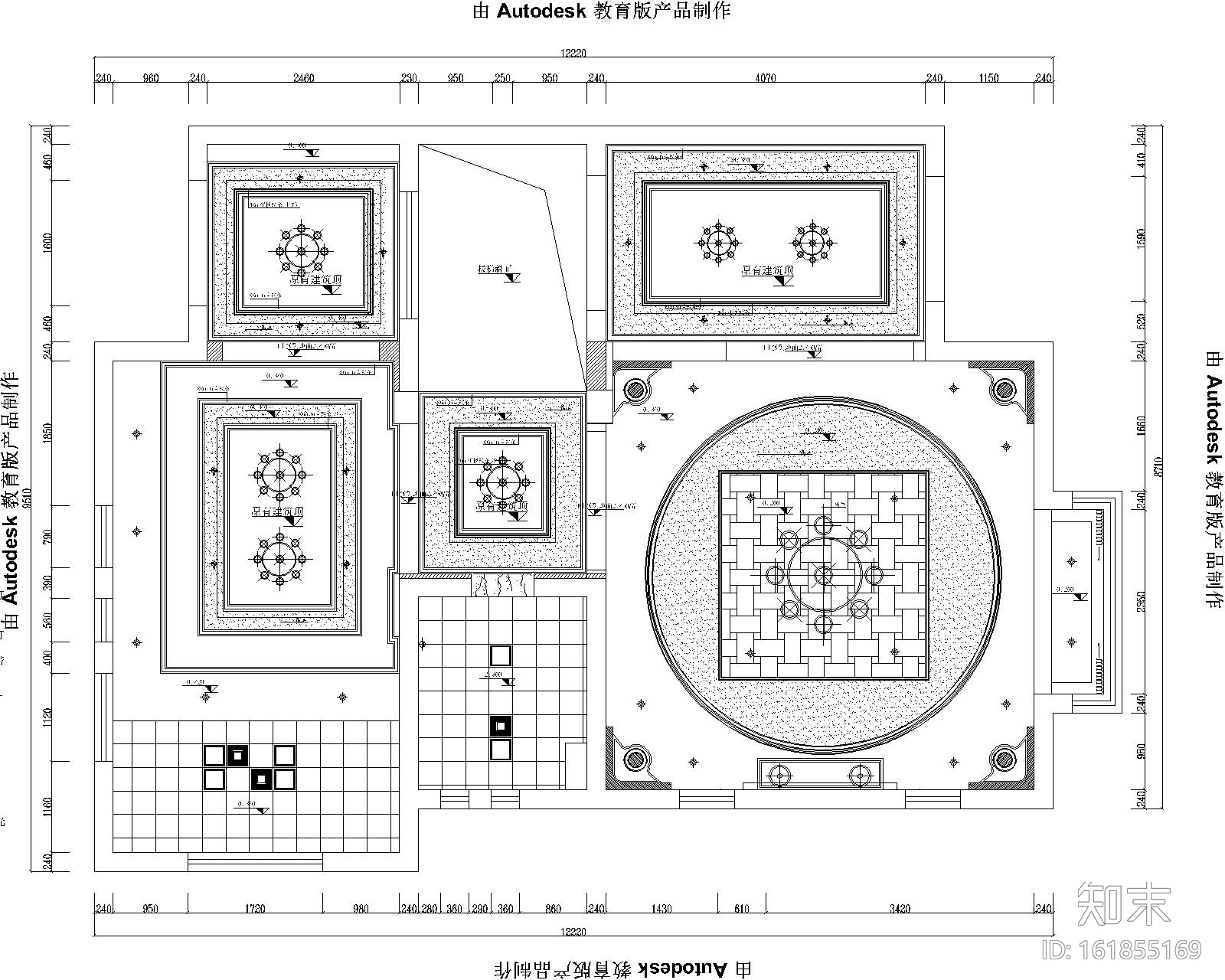 35款天花顶棚图CAD图库大全cad施工图下载【ID:161855169】