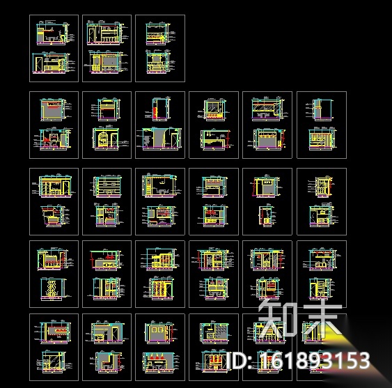 餐厅经典分空间CAD立面图库cad施工图下载【ID:161893153】