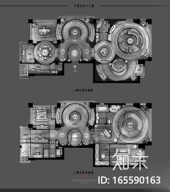 室内装修设计平面布置图参考-749张施工图下载【ID:165590163】