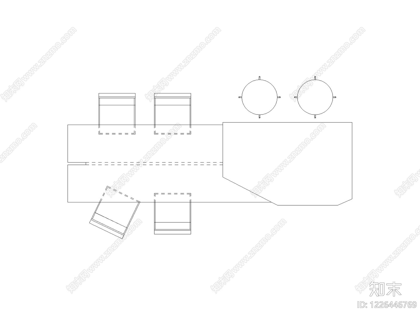 现代桌子CAD图纸