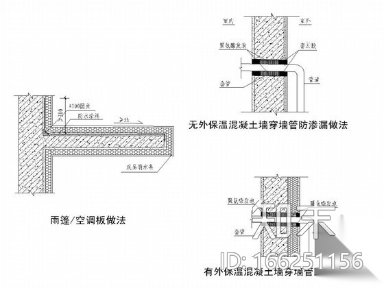 [节点详图]防水防渗漏节点大全CAD版本cad施工图下载【ID:166251156】