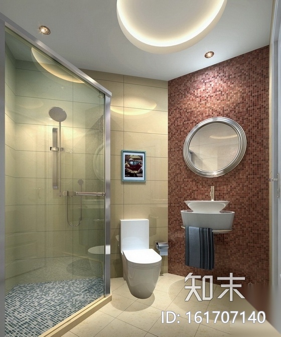 [深圳]时尚现代一居室样板间H户型装修施工图（含效果）cad施工图下载【ID:161707140】