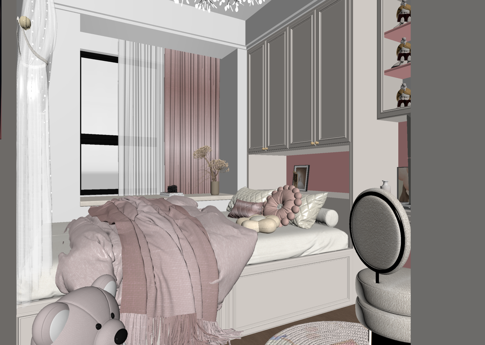 美式女孩房3D模型下载【ID:1214624323】