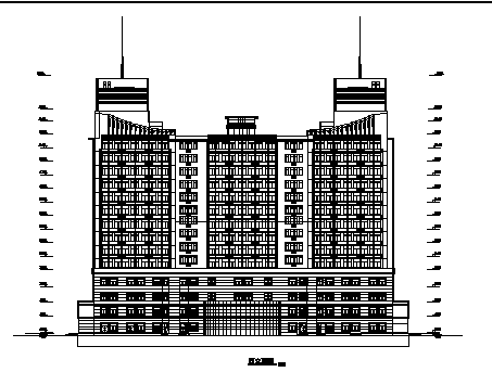 对称式高层某假日广场建筑图纸施工图下载【ID:151481108】