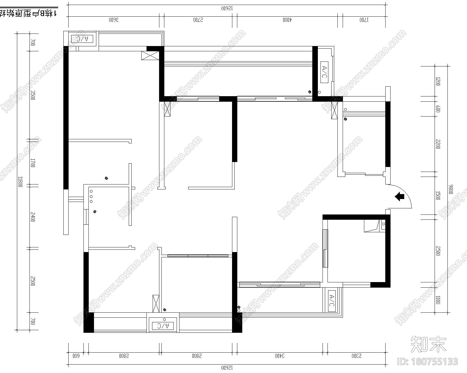 欧式风格样板房室内装修设计（附效果图）cad施工图下载【ID:180755133】