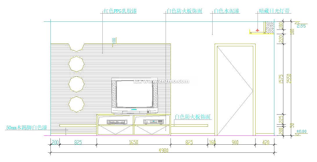 电视柜cad施工图下载【ID:178694140】