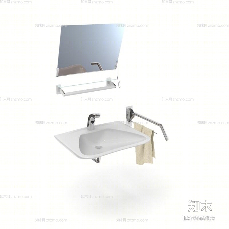 白色洗手台3D模型下载【ID:70840875】