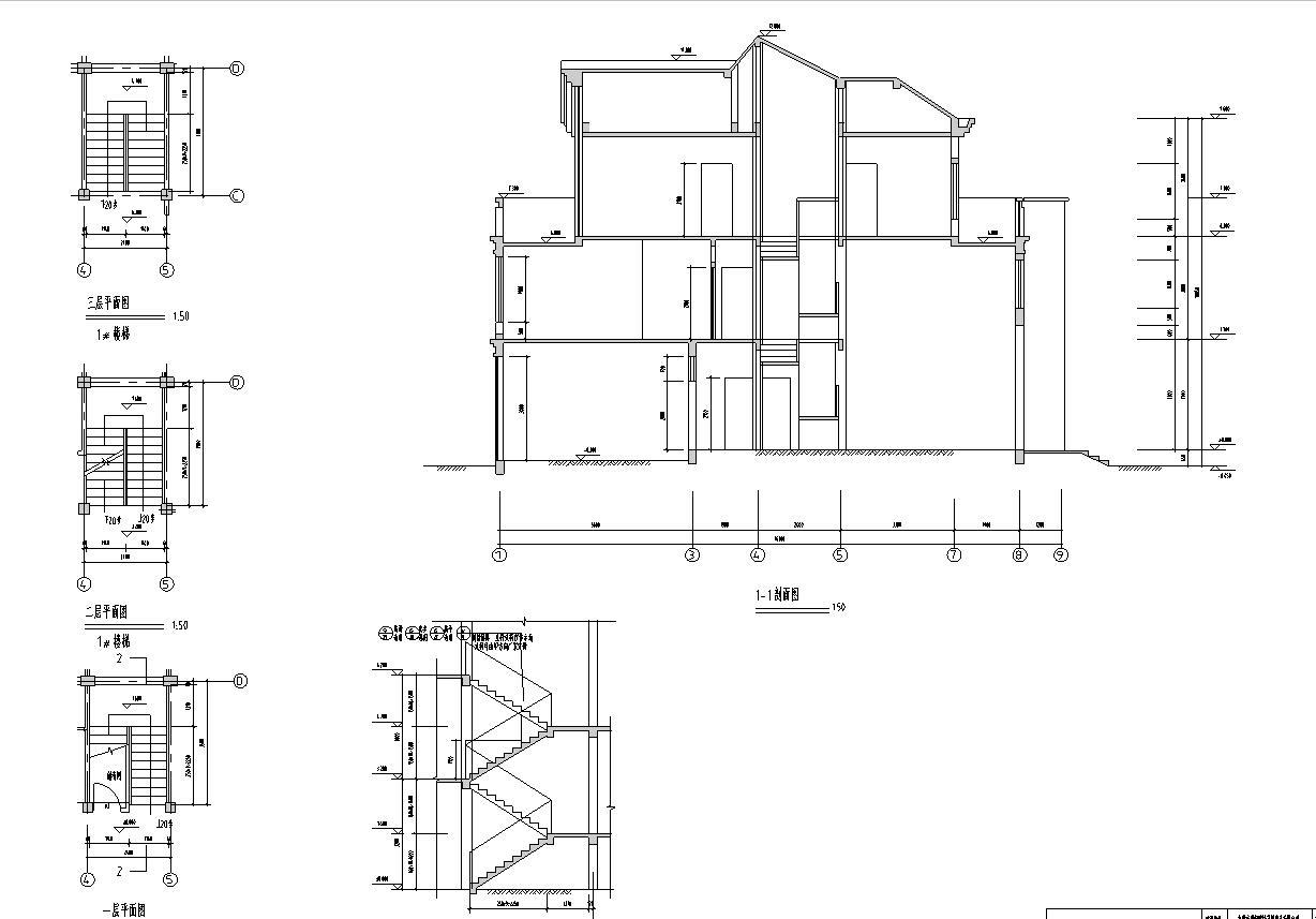 [广东]世纪海怡花园别墅建筑施工图设计cad施工图下载【ID:149891144】