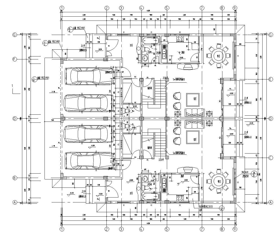 [广东]世纪海怡花园别墅建筑施工图设计cad施工图下载【ID:149891144】