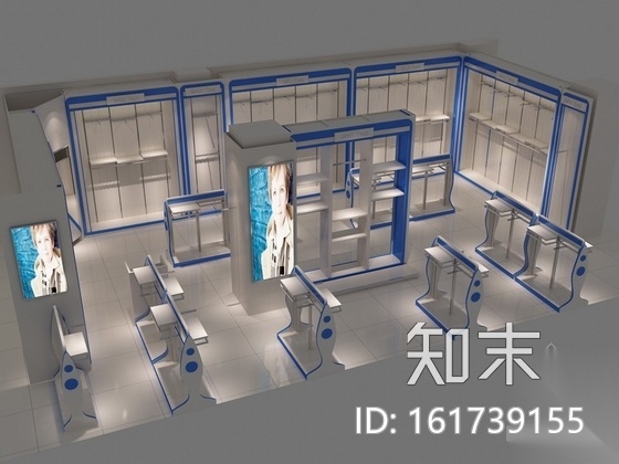 [重庆]综合性购物广场现代男童装专卖店装修施工图（含效...cad施工图下载【ID:161739155】