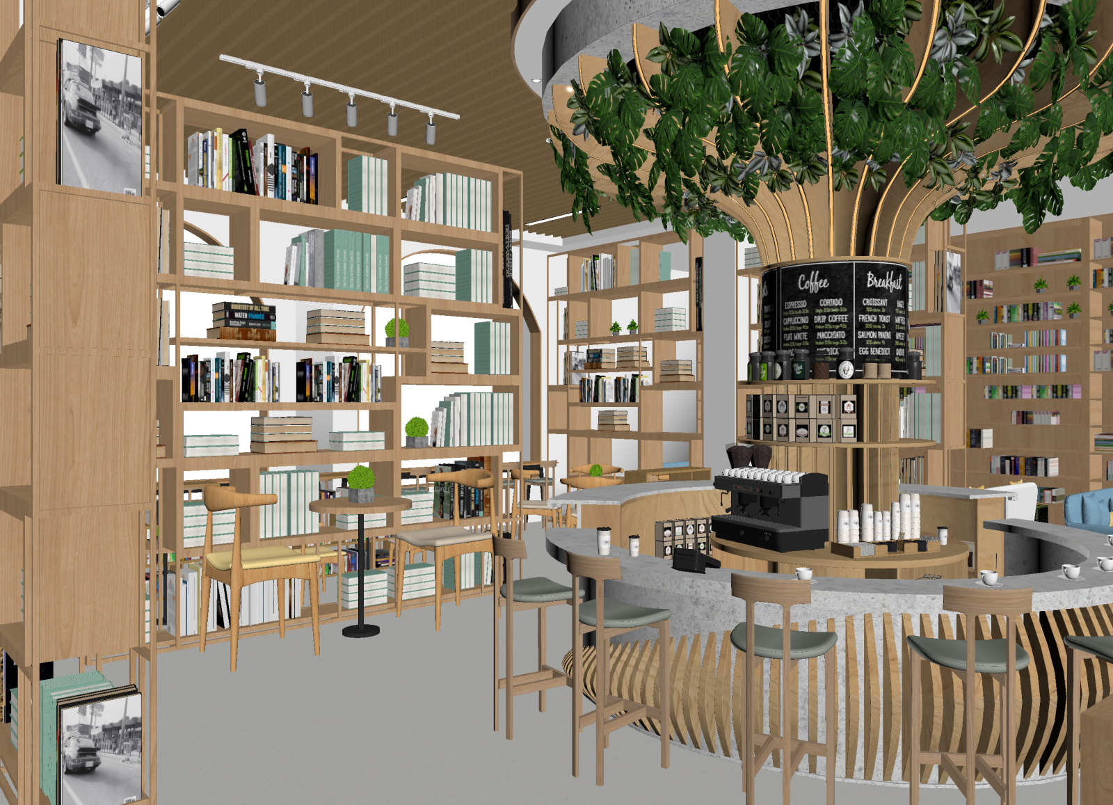 现代咖啡厅3D模型下载【ID:1214329824】