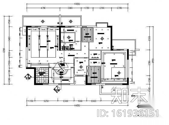 小三居的室内设计cad施工图下载【ID:161936151】