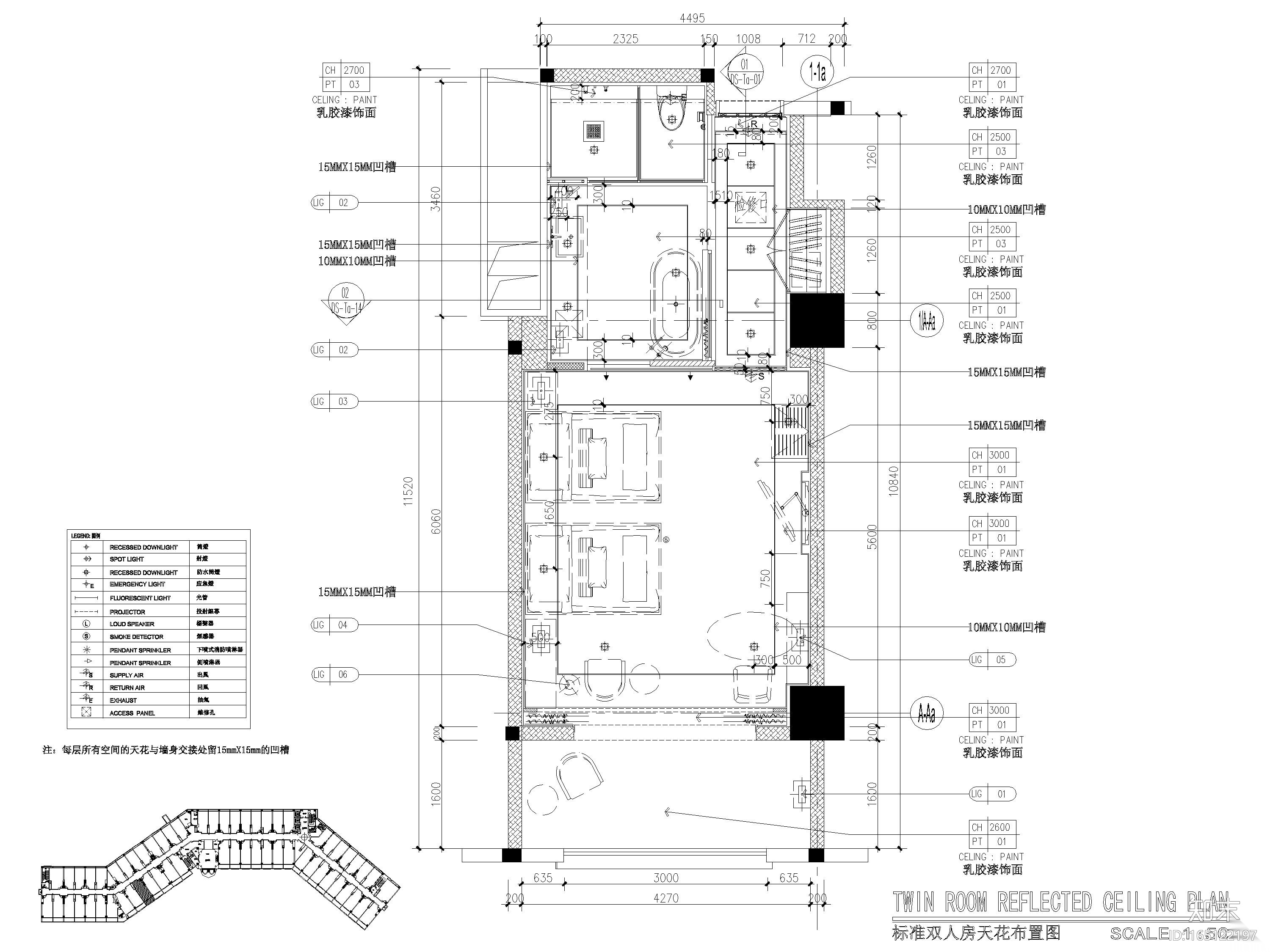 [广东]翡翠山华美达酒店客房样板间施工图施工图下载【ID:165122197】