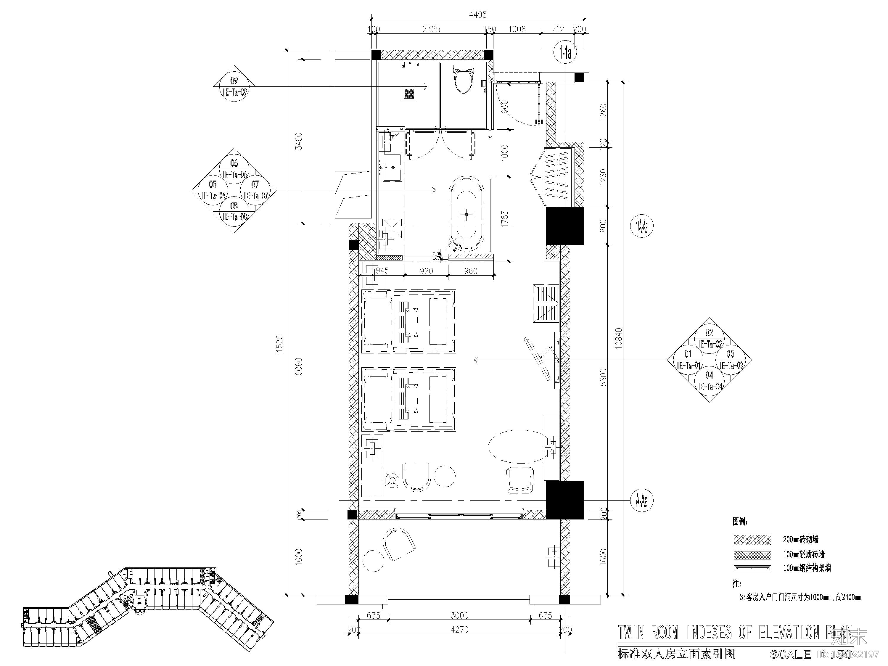 [广东]翡翠山华美达酒店客房样板间施工图施工图下载【ID:165122197】