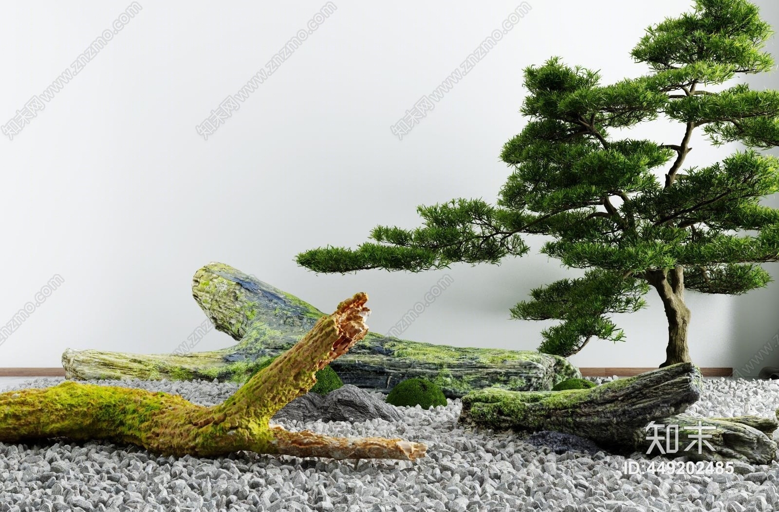 新中式庭院3D模型下载【ID:449202485】