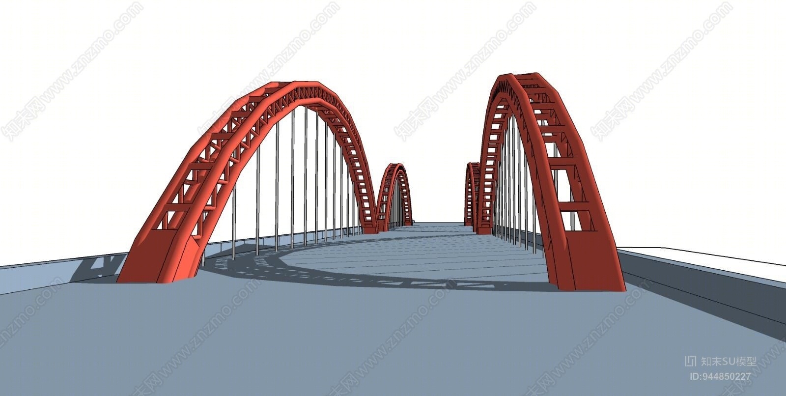 现代风格户外建筑大桥SU模型下载【ID:944850227】