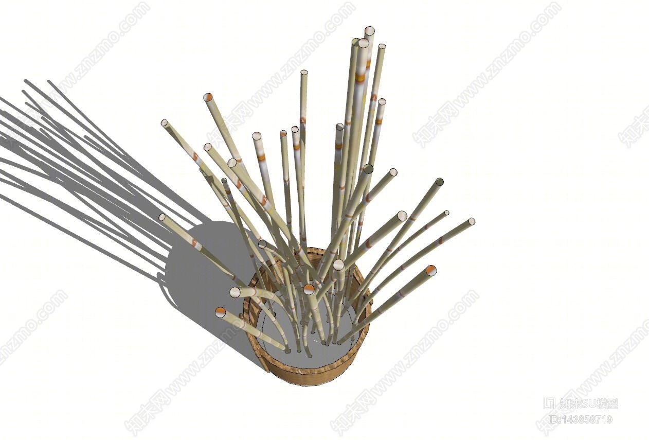 中式竹子SU模型下载【ID:143858719】