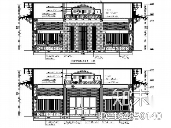 [浙江]佛门胜地藏经楼室内装修图（含效果）cad施工图下载【ID:164850140】