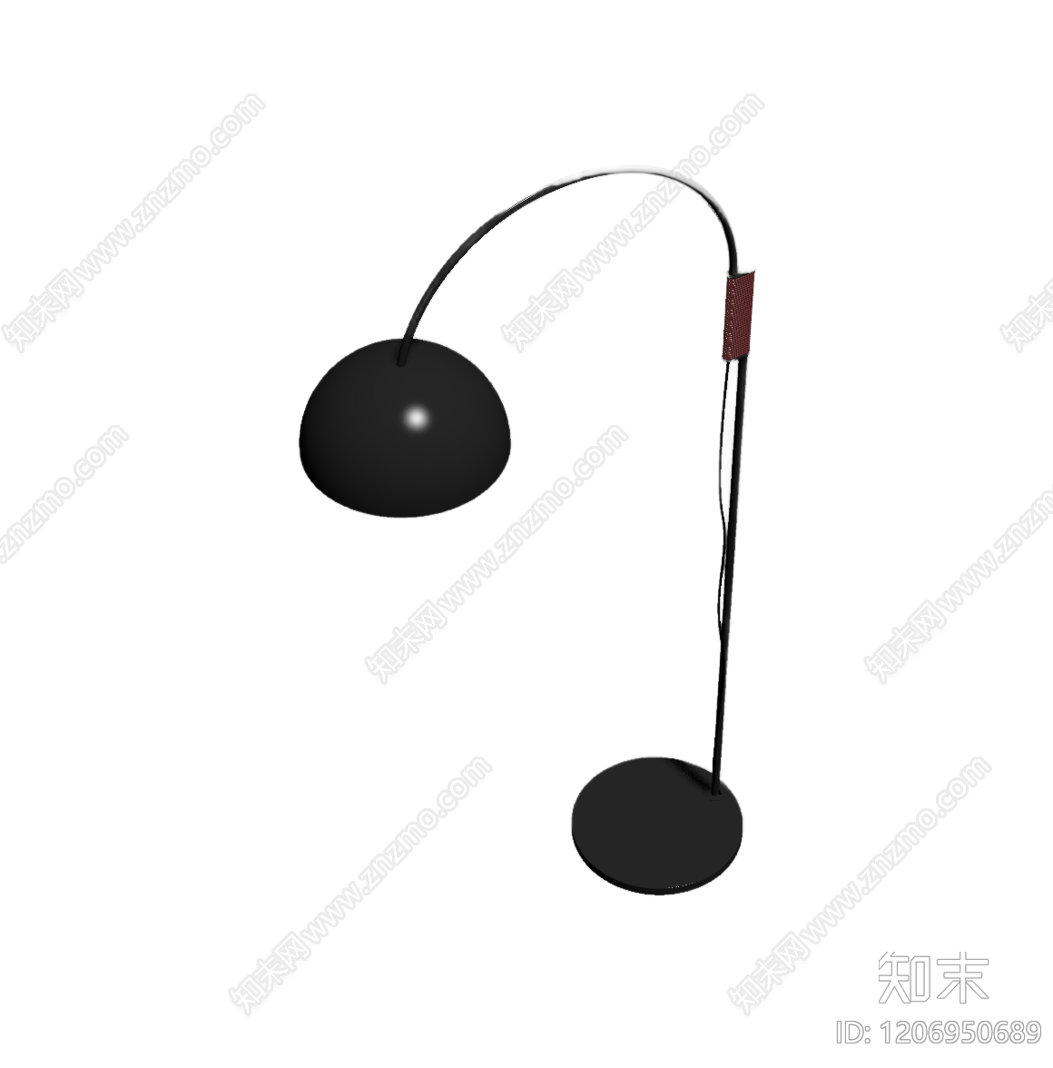 黑色弧形落地灯3D模型下载【ID:1206950689】