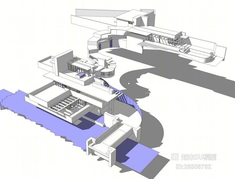 流水别墅SU模型下载【ID:26558762】