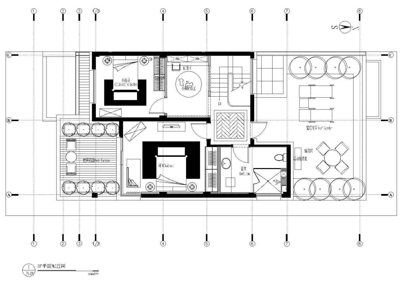 杭州自在城三层连排别墅施工图cad施工图下载【ID:160046104】