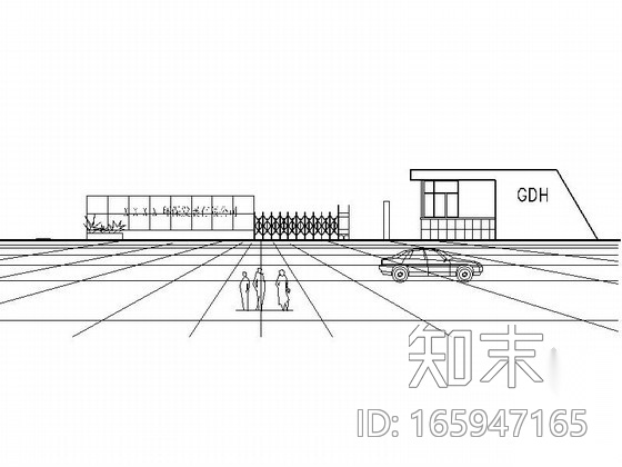 某污水厂大门及围墙建筑施工图施工图下载【ID:165947165】