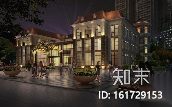 [广东]花园洋房欧式设计售楼中心装修图（含效果）cad施工图下载【ID:161729153】