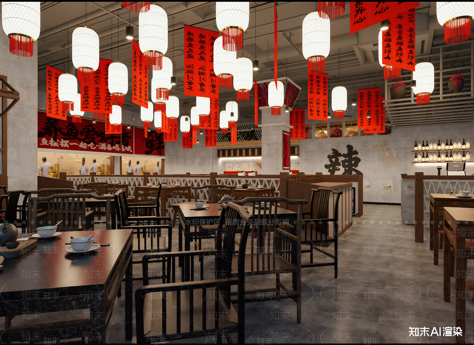 工业风火锅店3D模型下载【ID:1214149672】