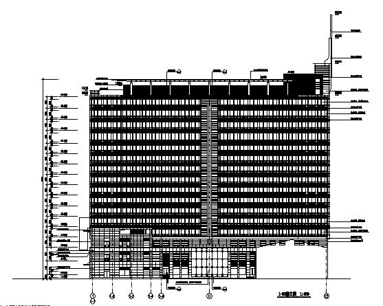 高层现代风格商业办公综合体建筑施工图cad施工图下载【ID:151395107】