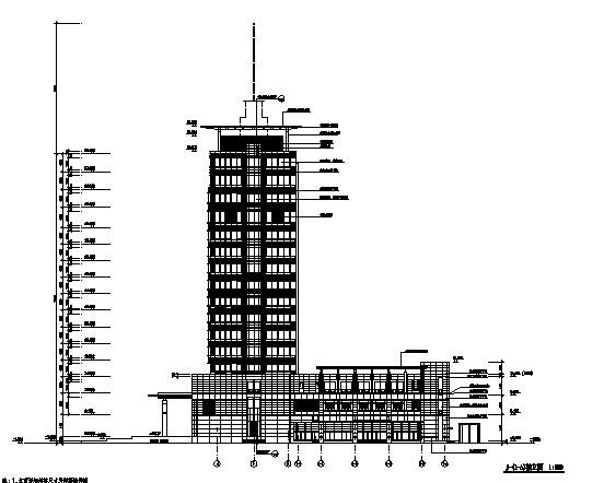 高层现代风格商业办公综合体建筑施工图cad施工图下载【ID:151395107】