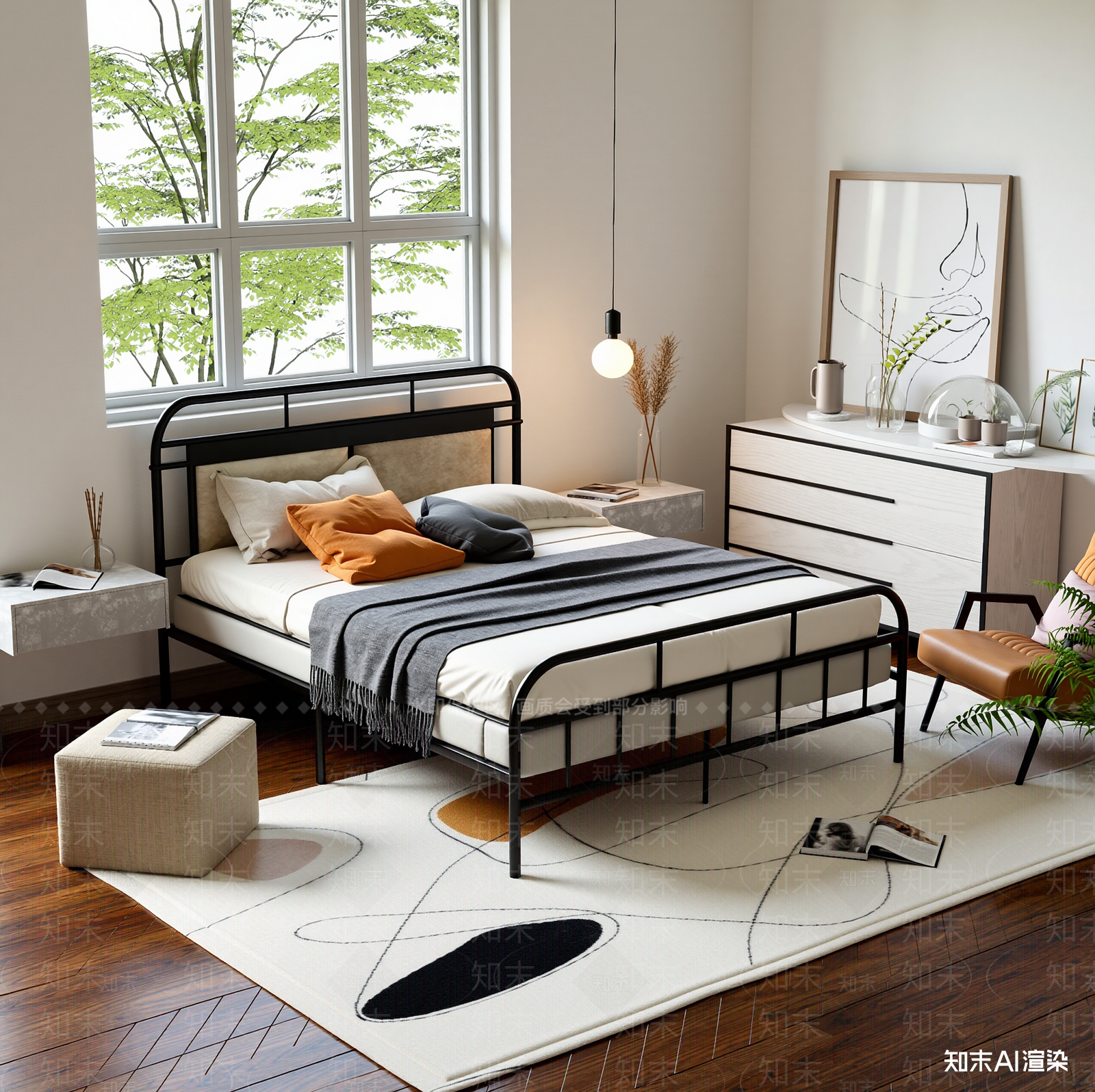 北欧家居卧室3D模型下载【ID:1214721869】