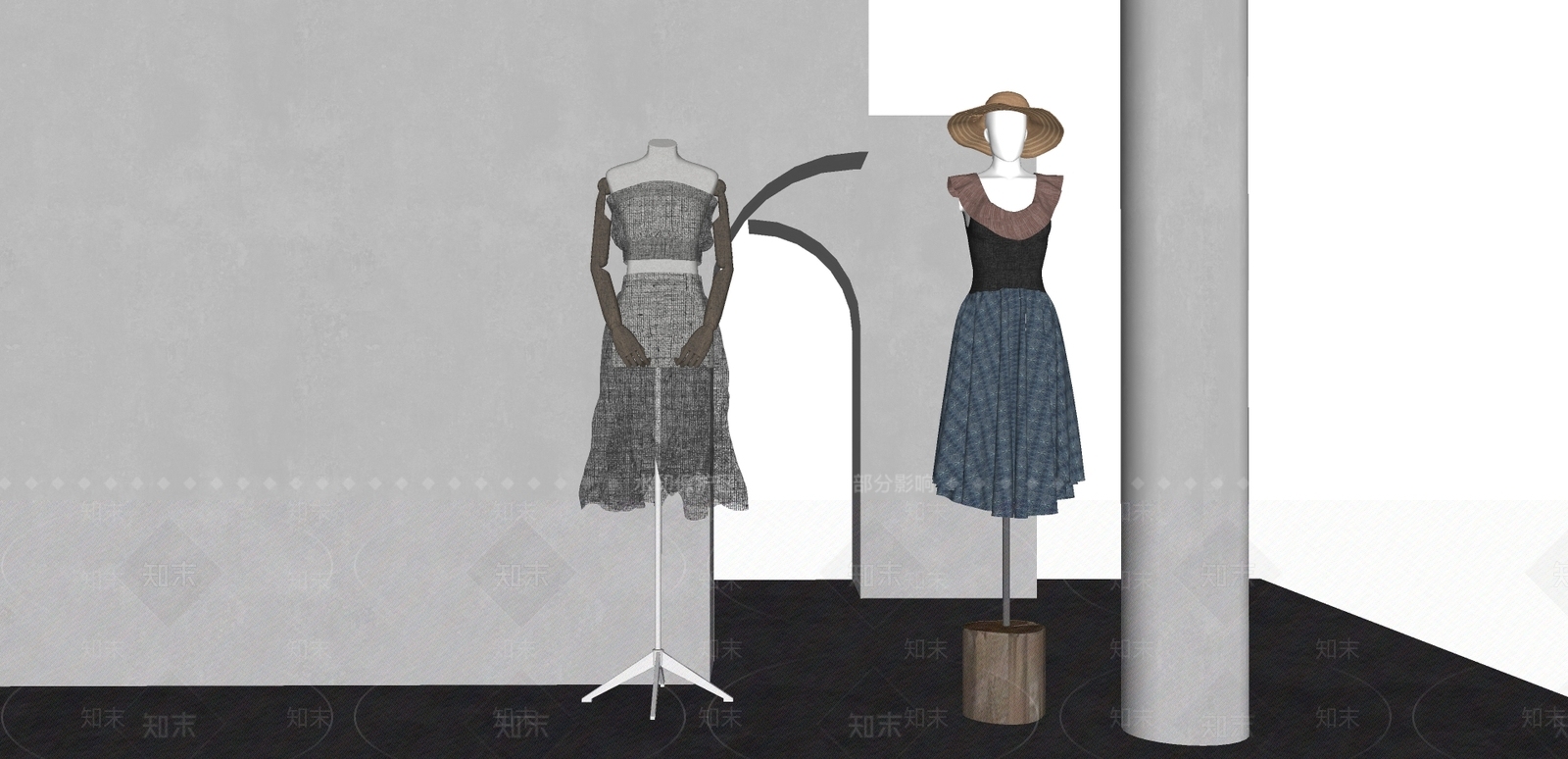 现代女装模特SU模型下载【ID:1108944779】