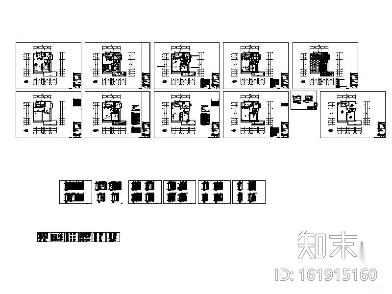 [深圳]某120㎡两居样板施工图cad施工图下载【ID:161915160】