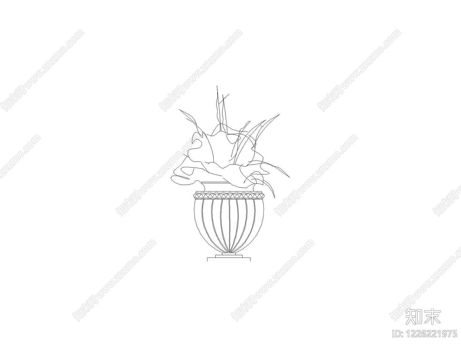 摆件cad施工图下载【ID:1226221975】