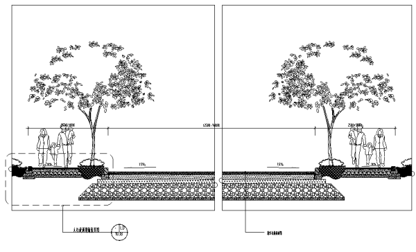 [浙江]城市中心主干道生态道路景观带改造设计全套施工图cad施工图下载【ID:160911113】