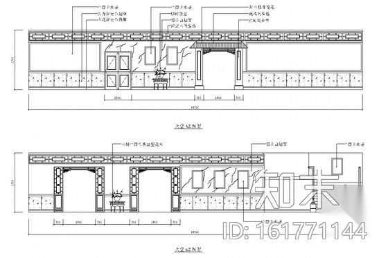 现代风格中餐厅室内装修图cad施工图下载【ID:161771144】