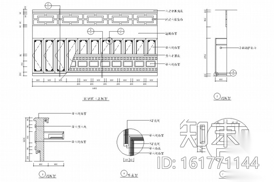 现代风格中餐厅室内装修图cad施工图下载【ID:161771144】