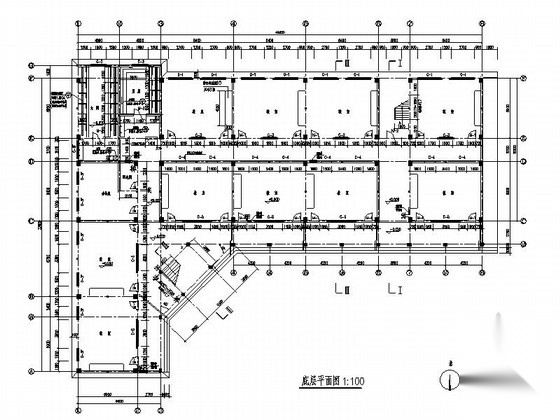 [安徽]某中学六层教学楼建筑设计方案图cad施工图下载【ID:166551143】