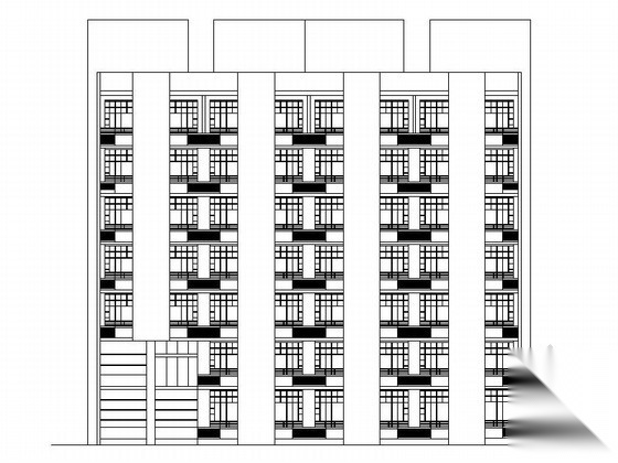 某医院家属区六层宿舍楼建筑扩初图cad施工图下载【ID:166431152】