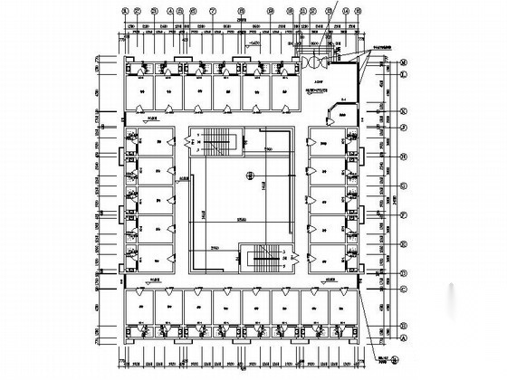 某医院家属区六层宿舍楼建筑扩初图cad施工图下载【ID:166431152】