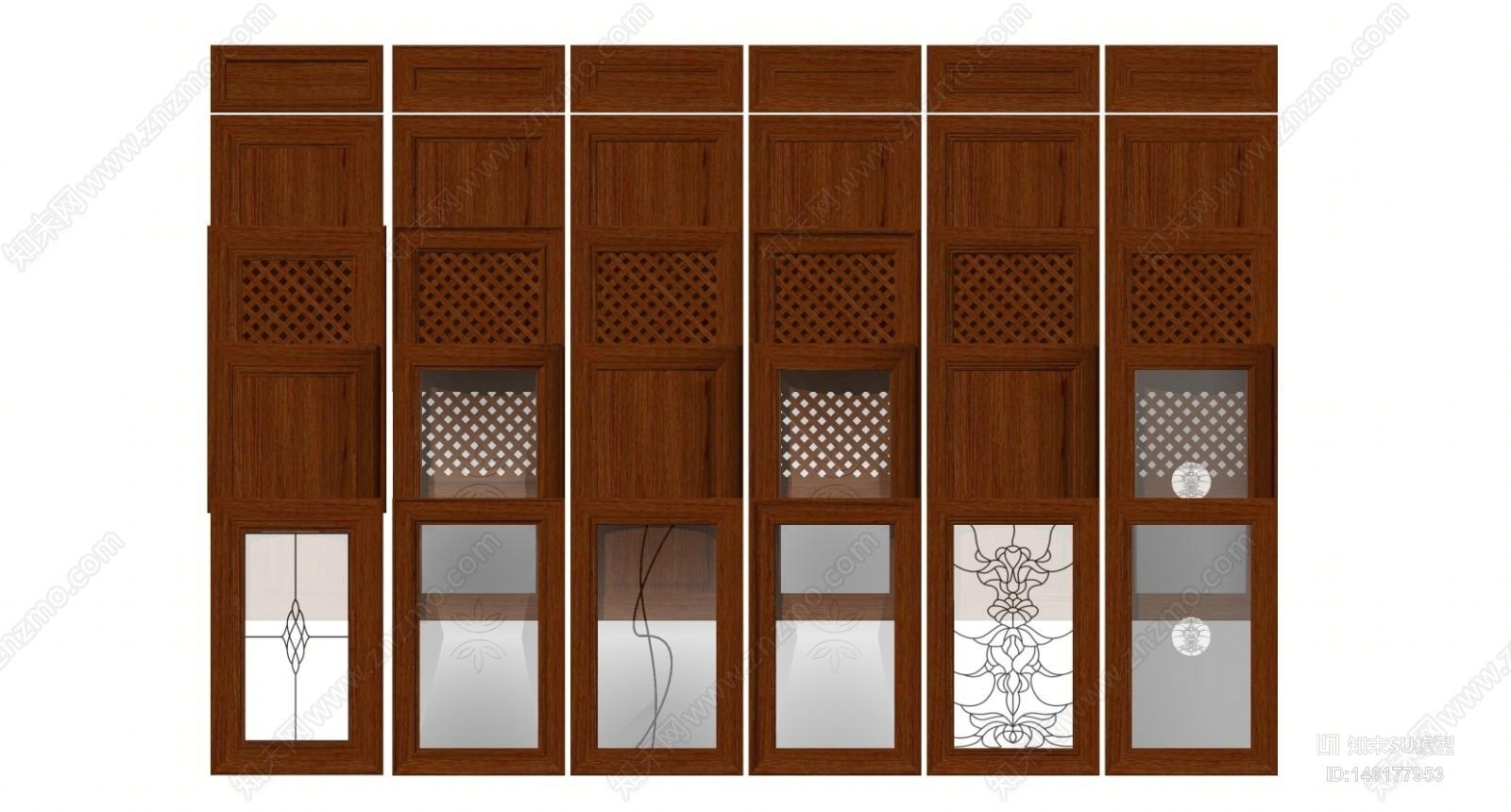 欧式风格柜门SU模型下载【ID:148177953】