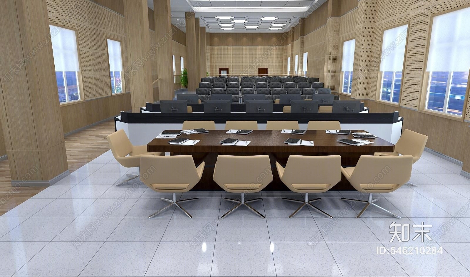 现代监控指挥大厅3D模型下载【ID:546210284】
