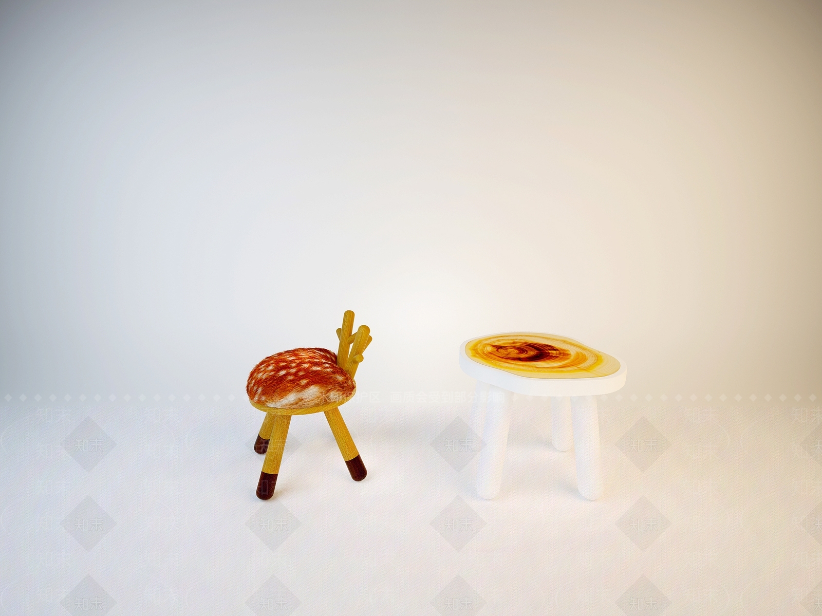 现代儿童椅3D模型下载【ID:934996363】