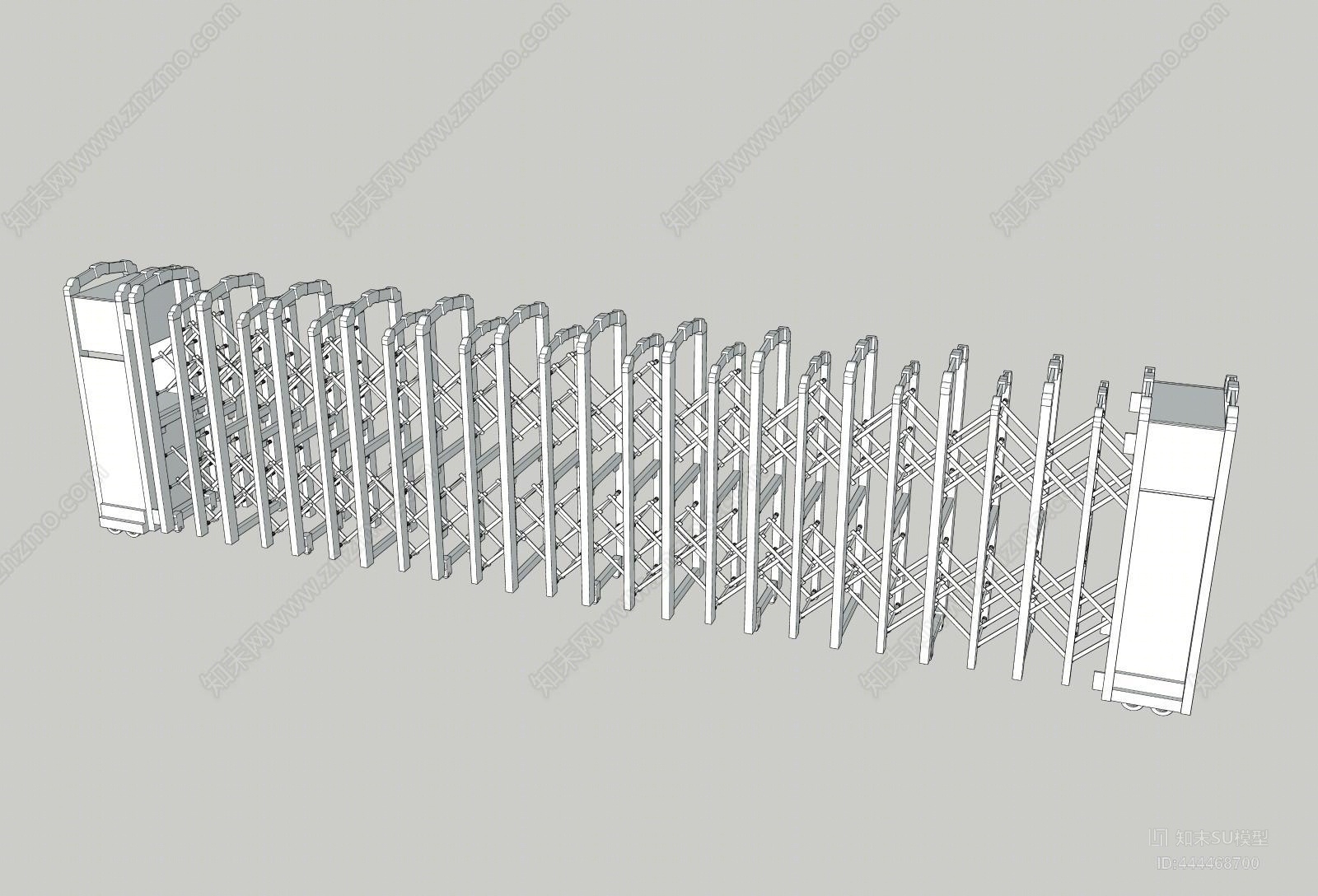 现代电动折叠推拉门SU模型下载【ID:444468700】